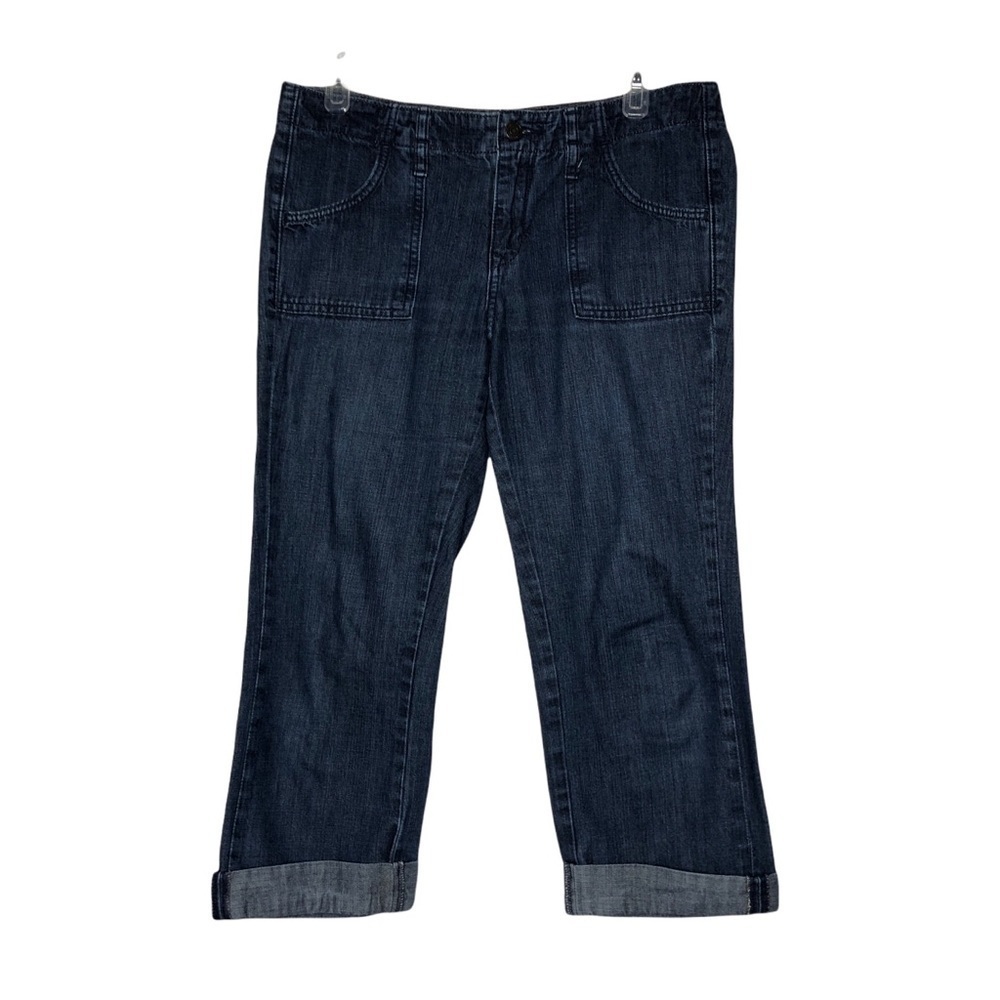 𝅺old NAVY The Flirt Medium Dark Wash Gorpcore Cropped Jeans - Size 4 Regular